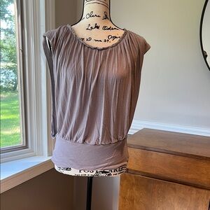 Bordeaux Tank Top with Ruched Outer Shell